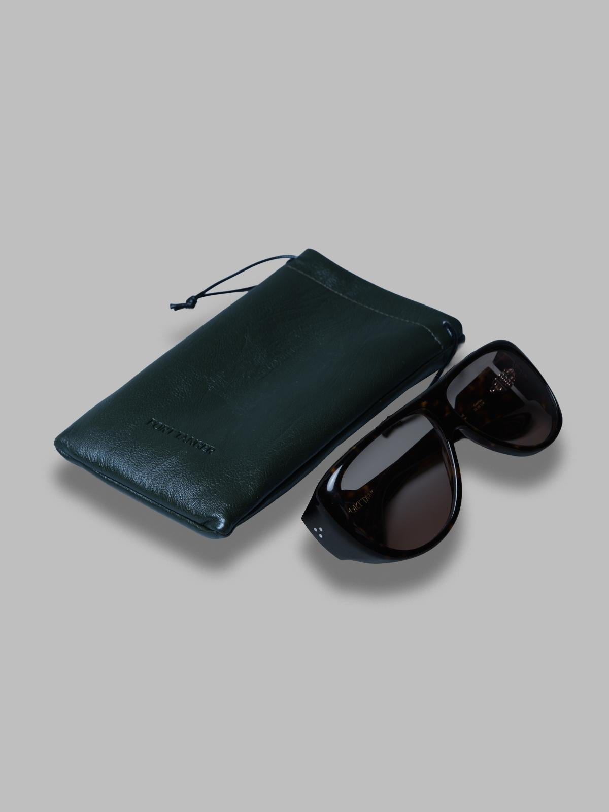 gambia sunglasses - myrrh acetate, olive lens - made in japan PT-6503- BR PORT TANGER