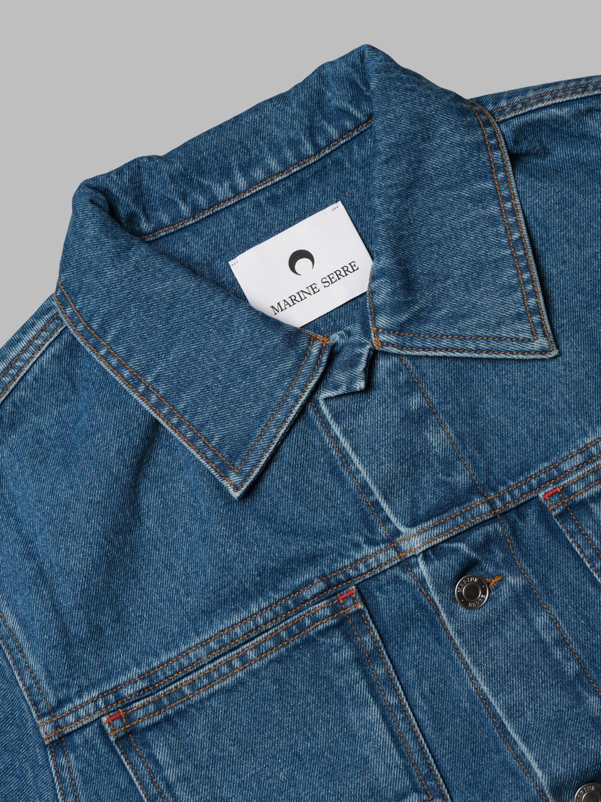moon laser denim trucker jacket MJA063A-CDEN0002- BL05 MARINE SERRE