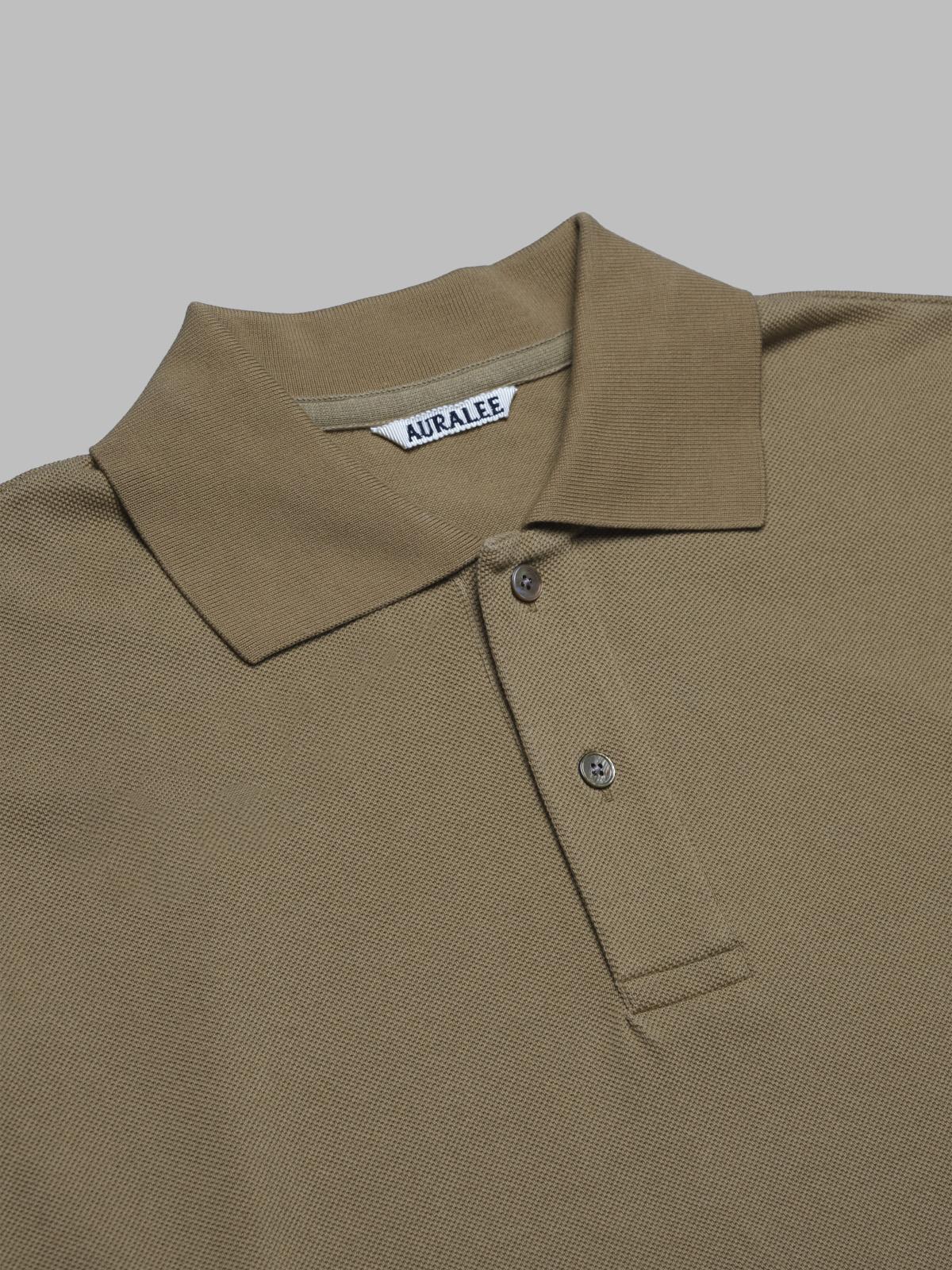 pima cotton heavy pique polo A25SP01SK- KHA AURALEE