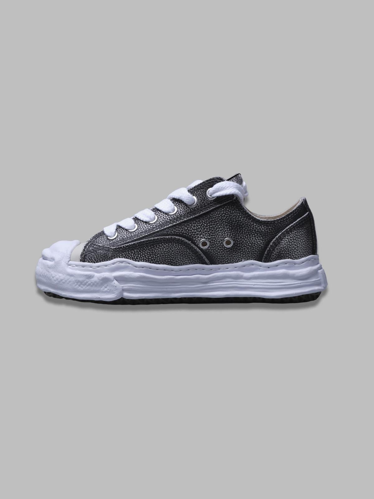 hank original sole brushed shrink leater low-top sneaker A14FW743- BK MAISON MIHARA YASUHIRO