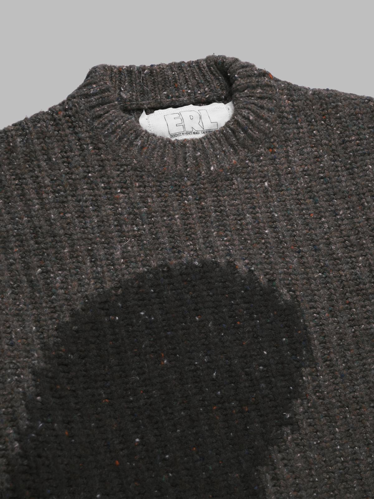 unisex swirl wool crewneck knit ERL11N004- BRW ERL