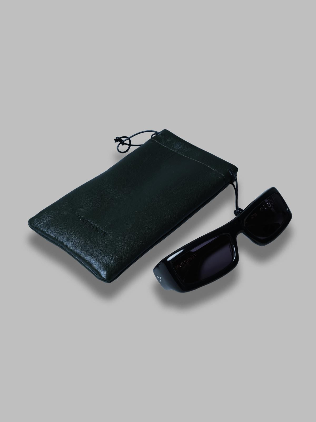 daryan sunglasses - black acetate, black lens - made in japan PT-6101- BK PORT TANGER
