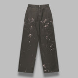washed baggy satin bleached baker pants A25AP01BP- KHI AURALEE