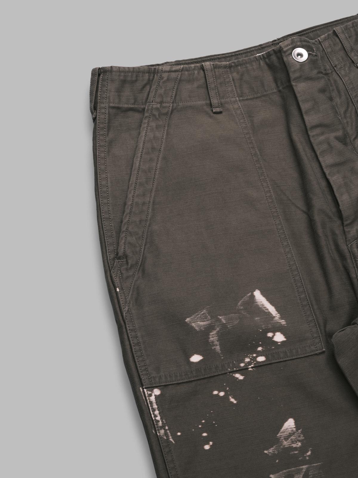 washed baggy satin bleached baker pants A25AP01BP- KHI AURALEE