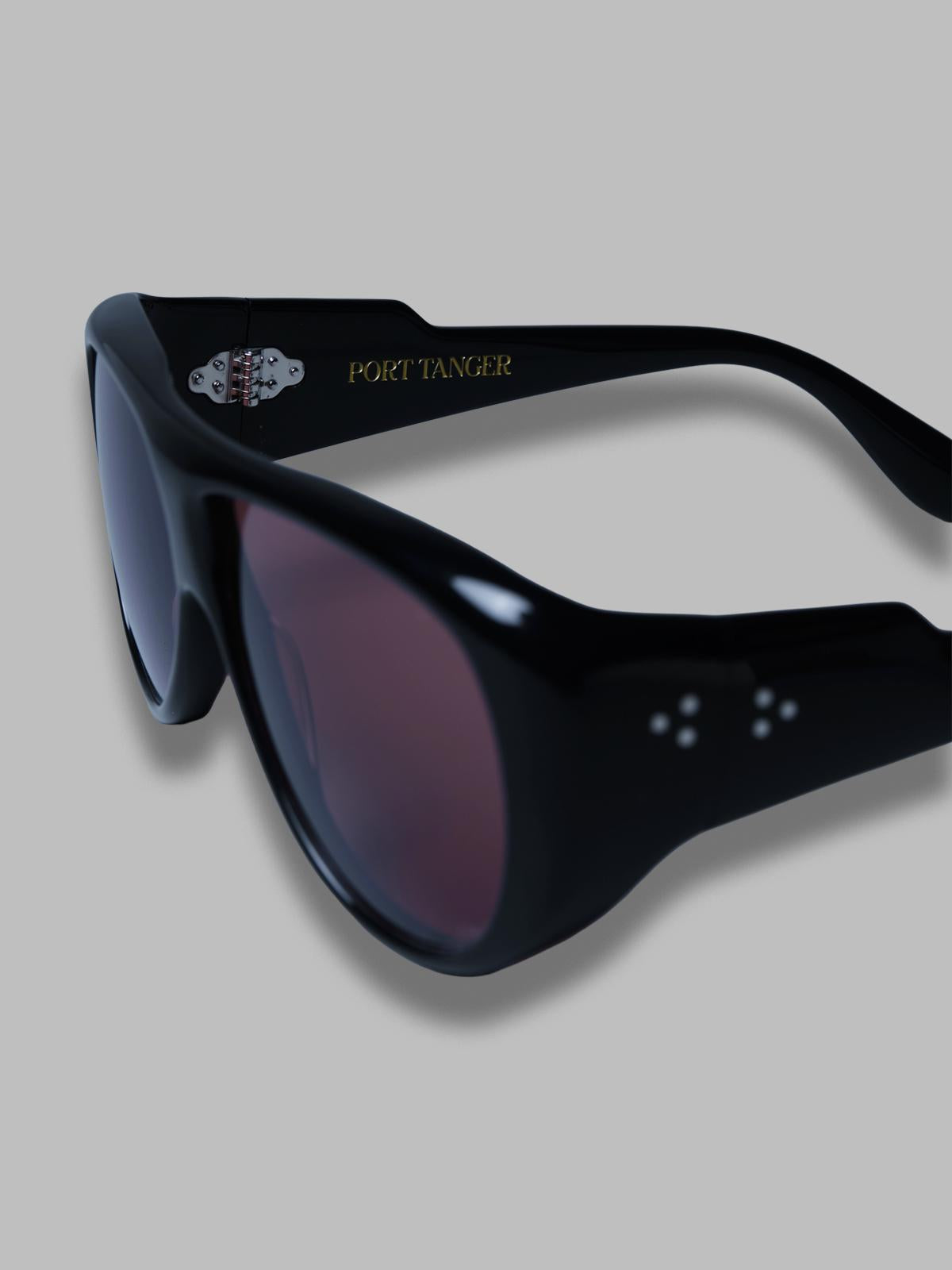 gambia sunglasses - black acetate, tobacco lens - made in japan PT-6502- BK PORT TANGER