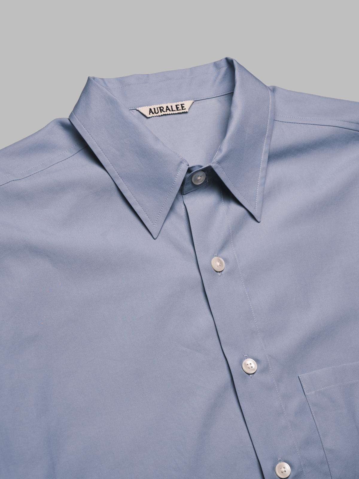 washed finx twill big shirt A25AS02TN- BL AURALEE