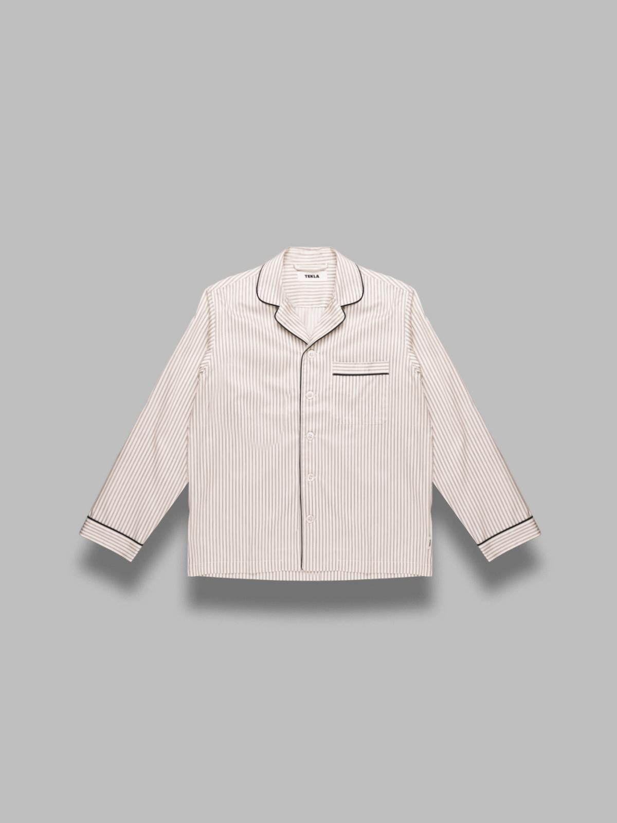 sateen pyjamas shirt ST-SHIRT-LS-406- BRW TEKLA