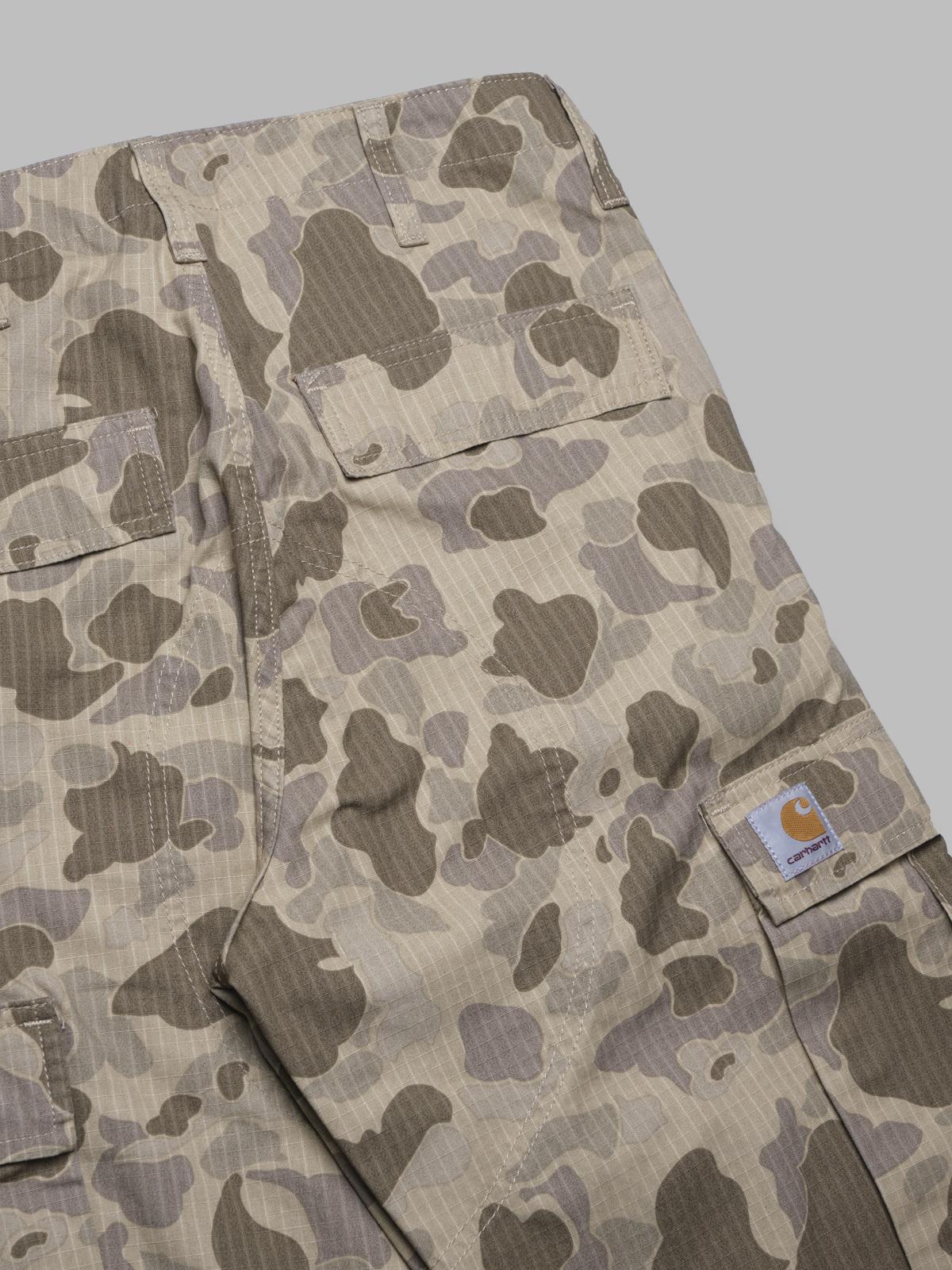 regular cargo pant cotton columbia ripstop, 6.5 oz camo duck, desert rinsed I015875- 2R4 CARHARTT WIP