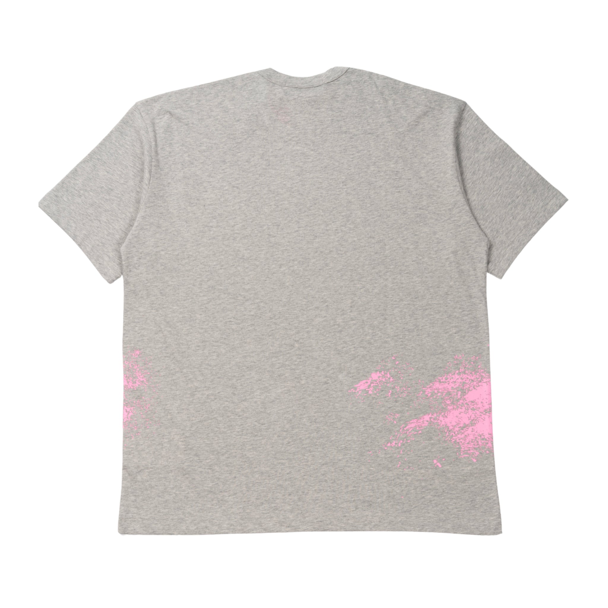 T-shirt in grigio con grafica splash fatta a mano