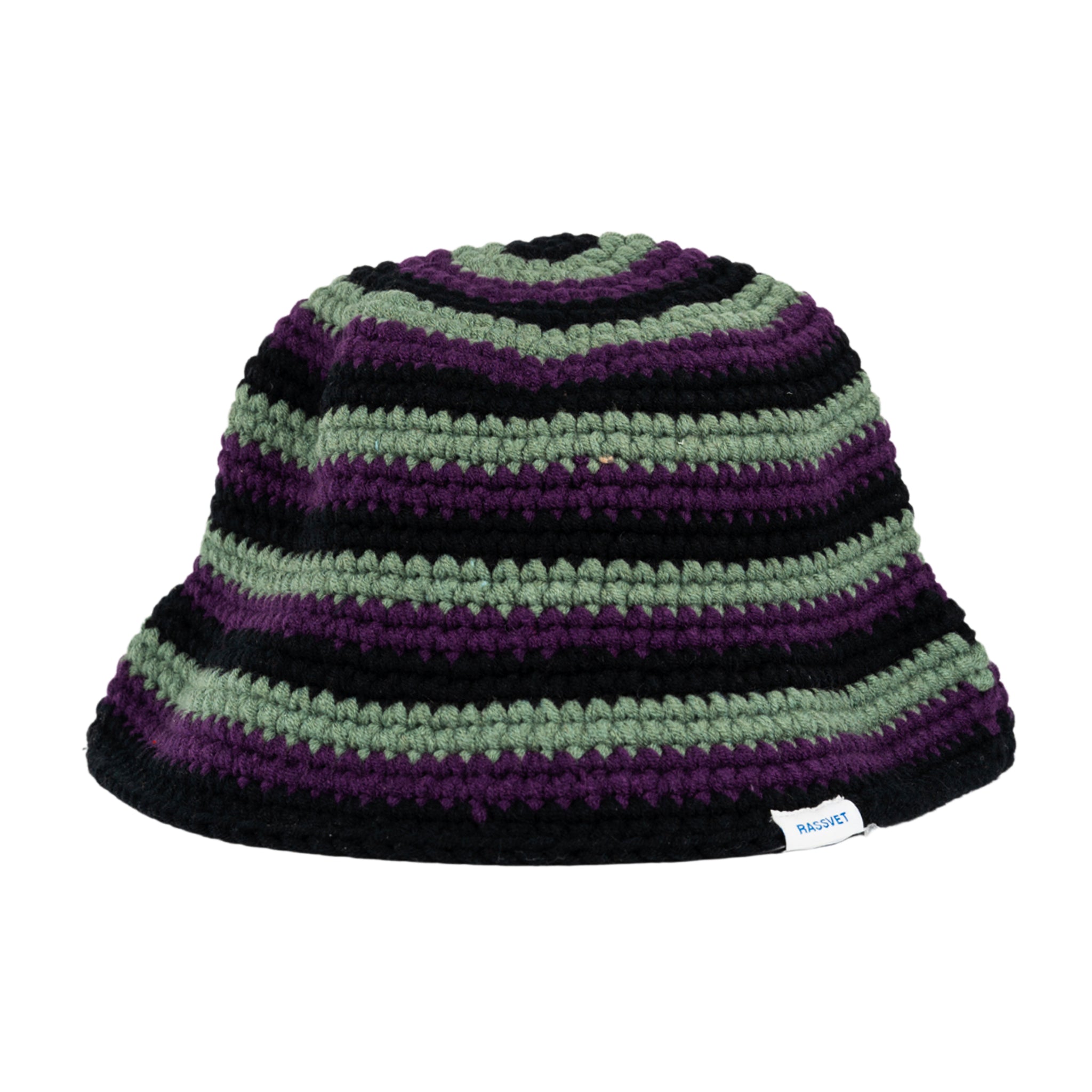 Cappello a righe in maglia in cotone