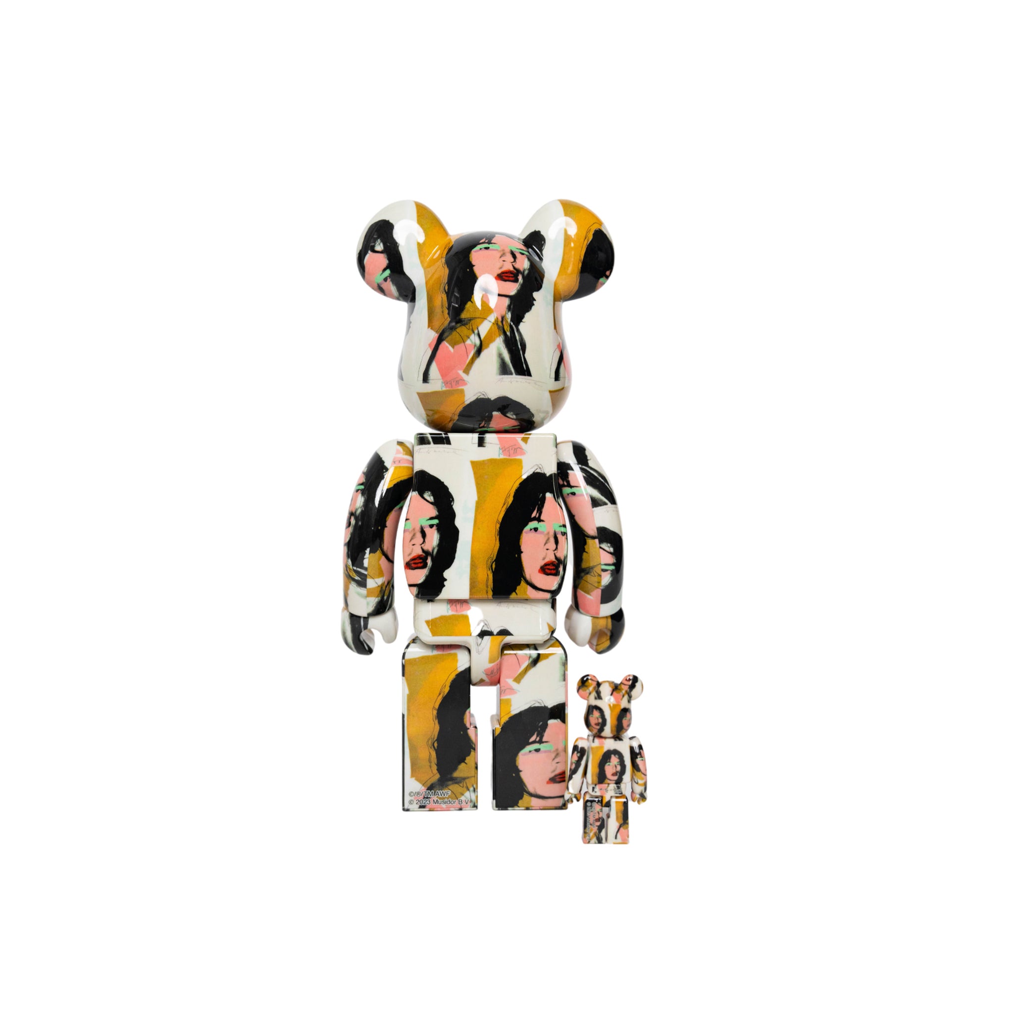 Bearbrick x Andy Warhol x The Rolling Stones Mick Jagger 100% / 400% Set