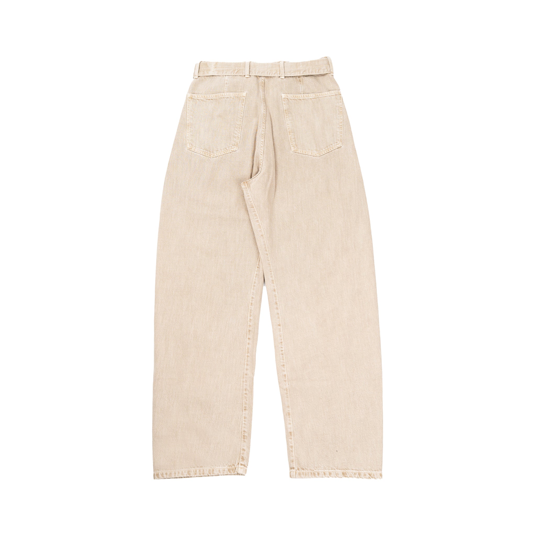 Twisted trousers with belt in beige