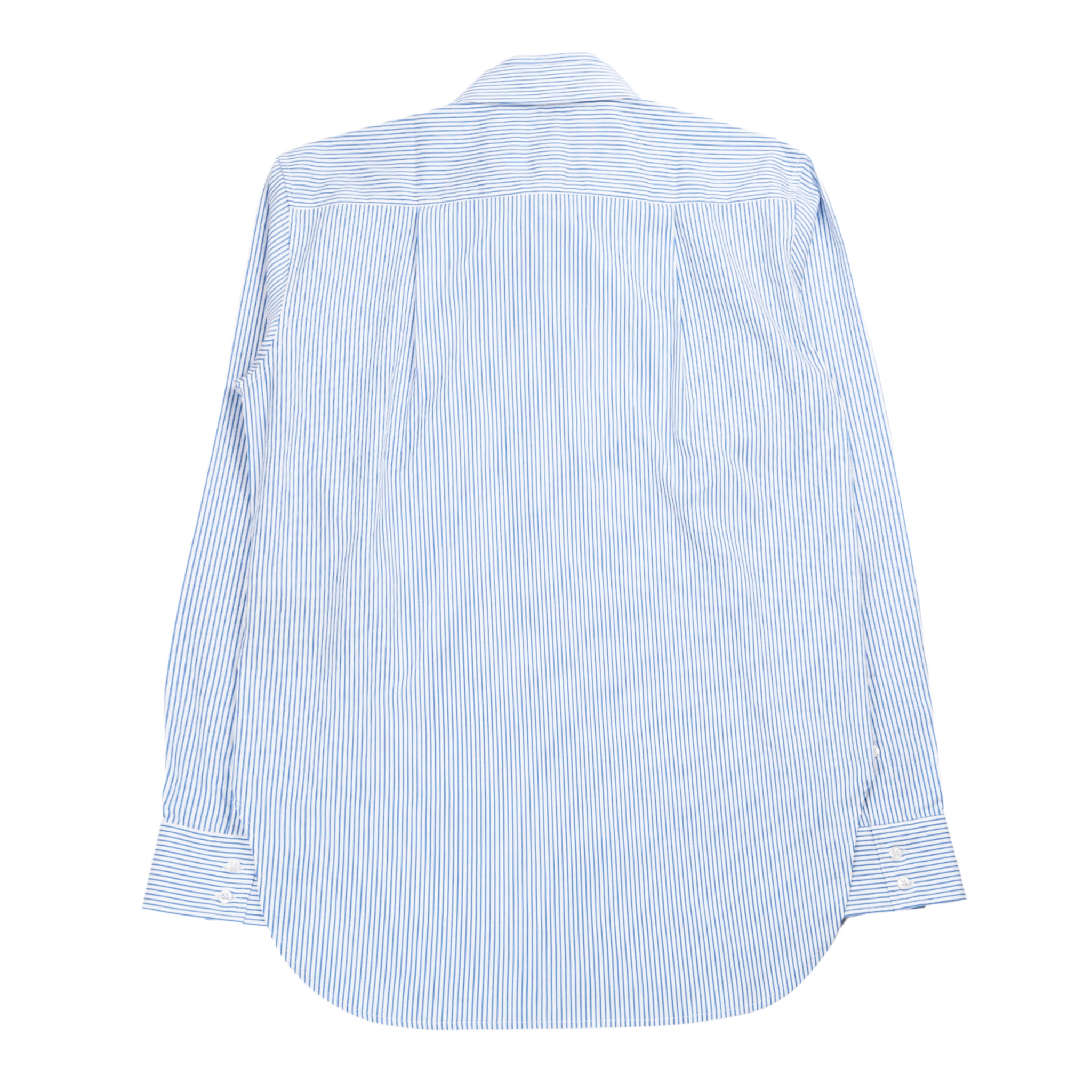 Triple Collar camicia in cotone in bianco e blu