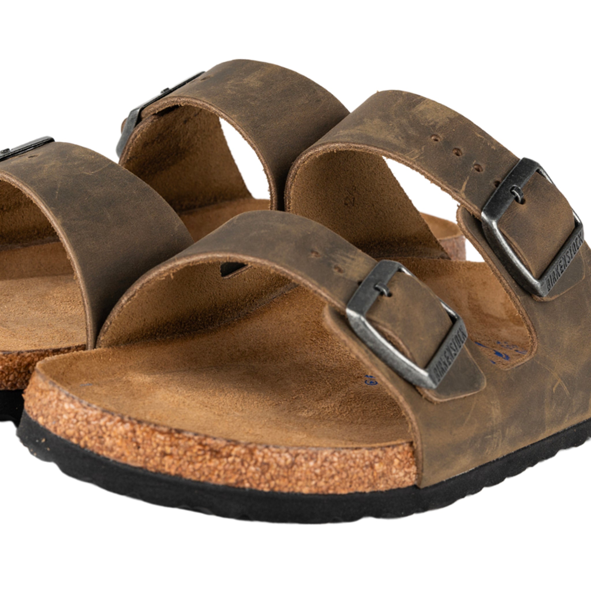 Arizona faded sandalo khaki in pelle oliata