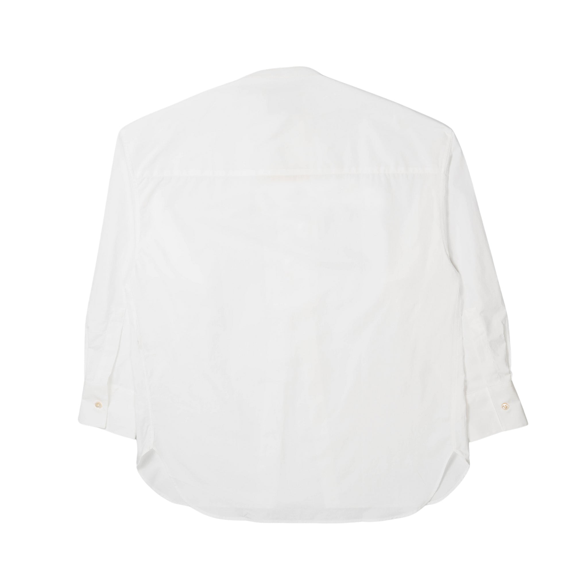 Half Placket camicia bianca in cotone
