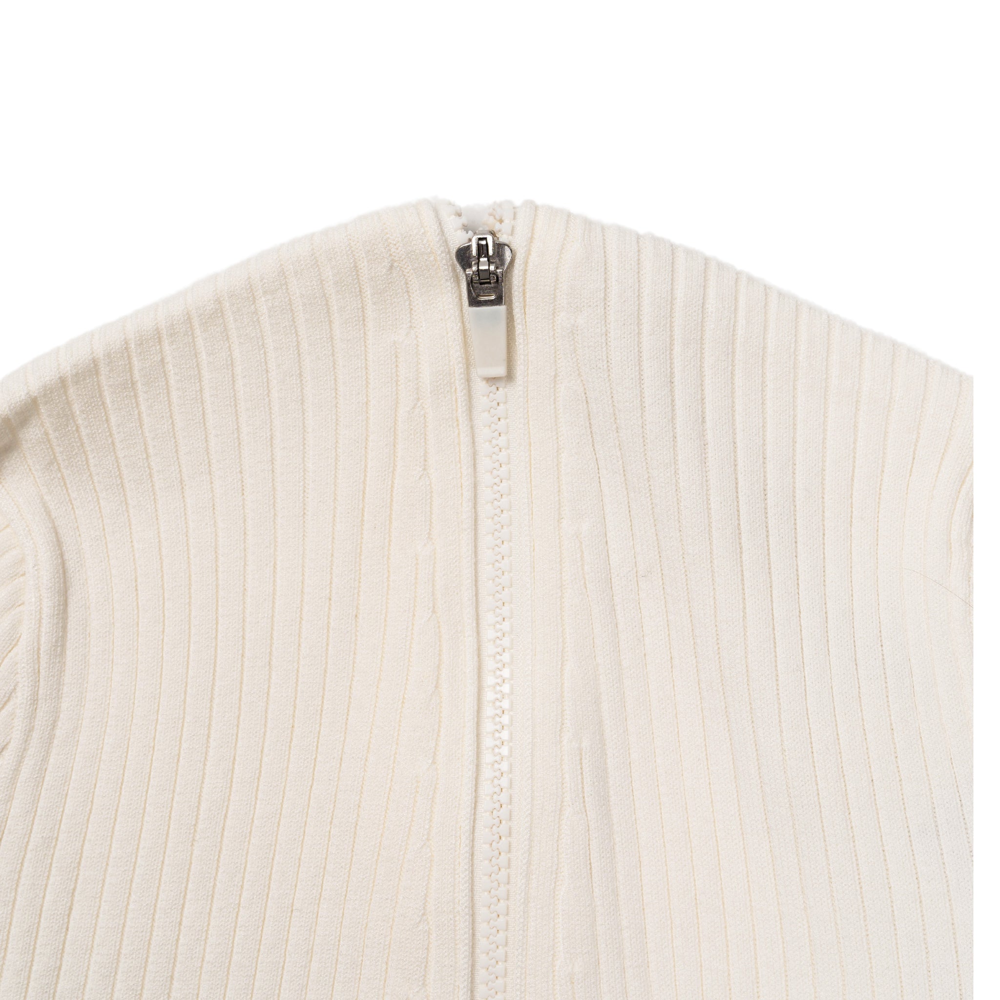 Farid pullover con zip in bianco