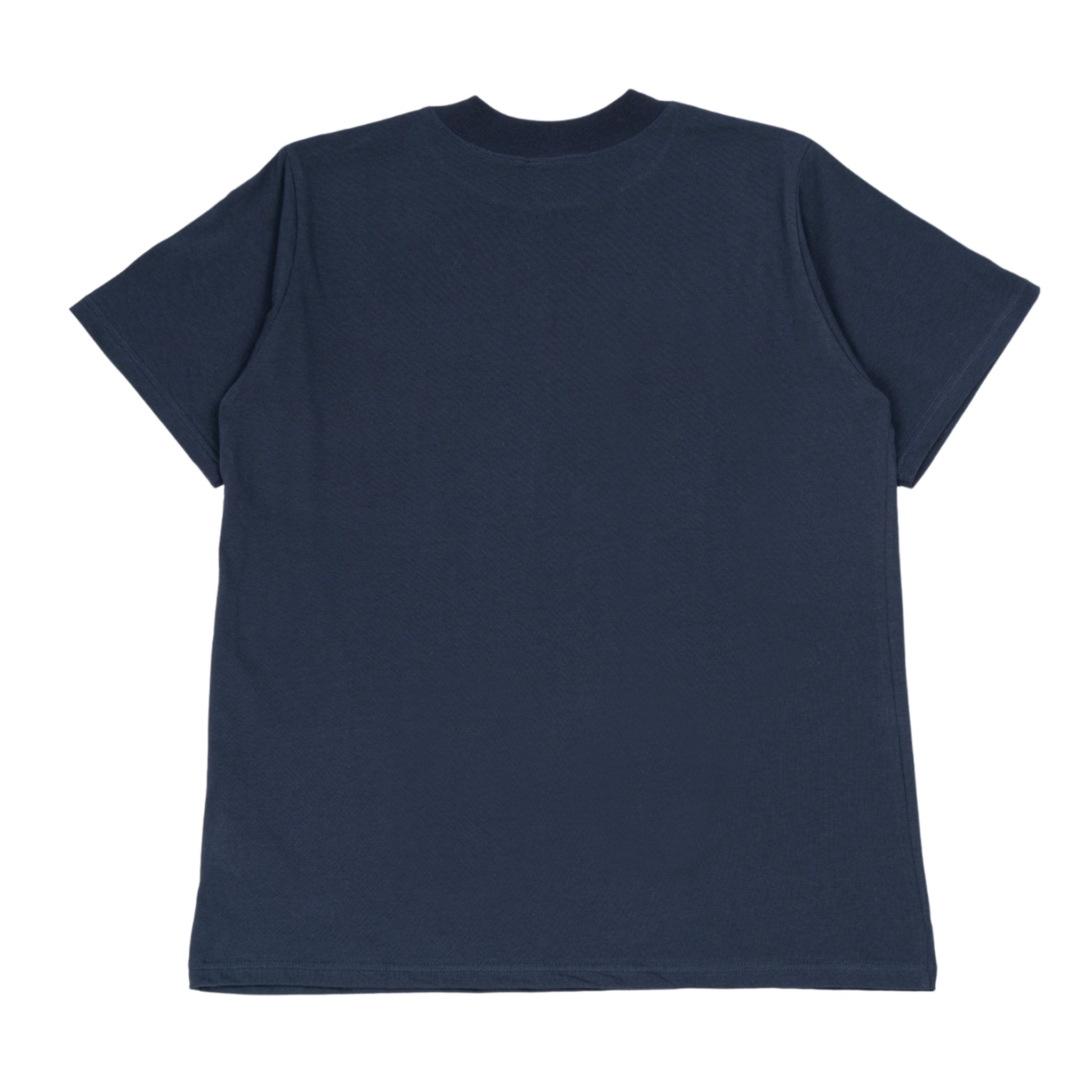 Mock t-shirt girocollo in blu navy
