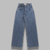 moon laser blue wash denim high waist flare jeans WPA159ACDEN0002- BL05 MARINE SERRE 