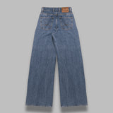 moon laser blue wash denim high waist flare jeans WPA159ACDEN0002- BL05 MARINE SERRE 