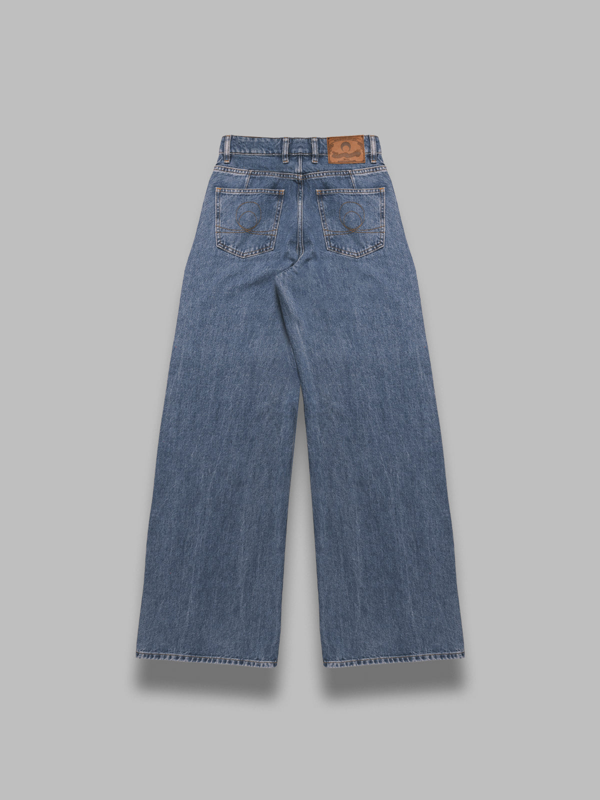 moon laser blue wash denim high waist flare jeans WPA159ACDEN0002- BL05 MARINE SERRE 
