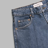 moon laser blue wash denim high waist flare jeans WPA159ACDEN0002- BL05 MARINE SERRE 