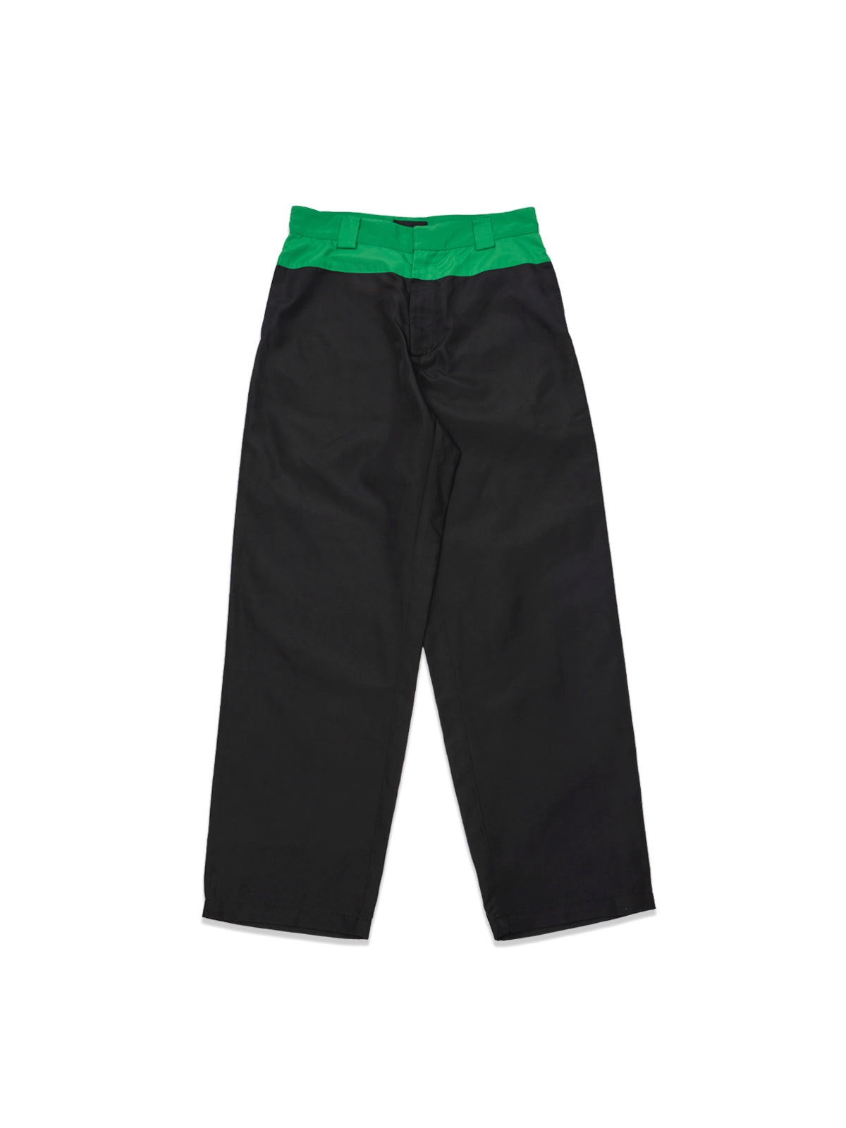 contrast waist wide trousers FW26MB105- BKGN LII 