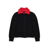 reversible high-neck zip jersey jacket FW26UO102- BKRD LII 