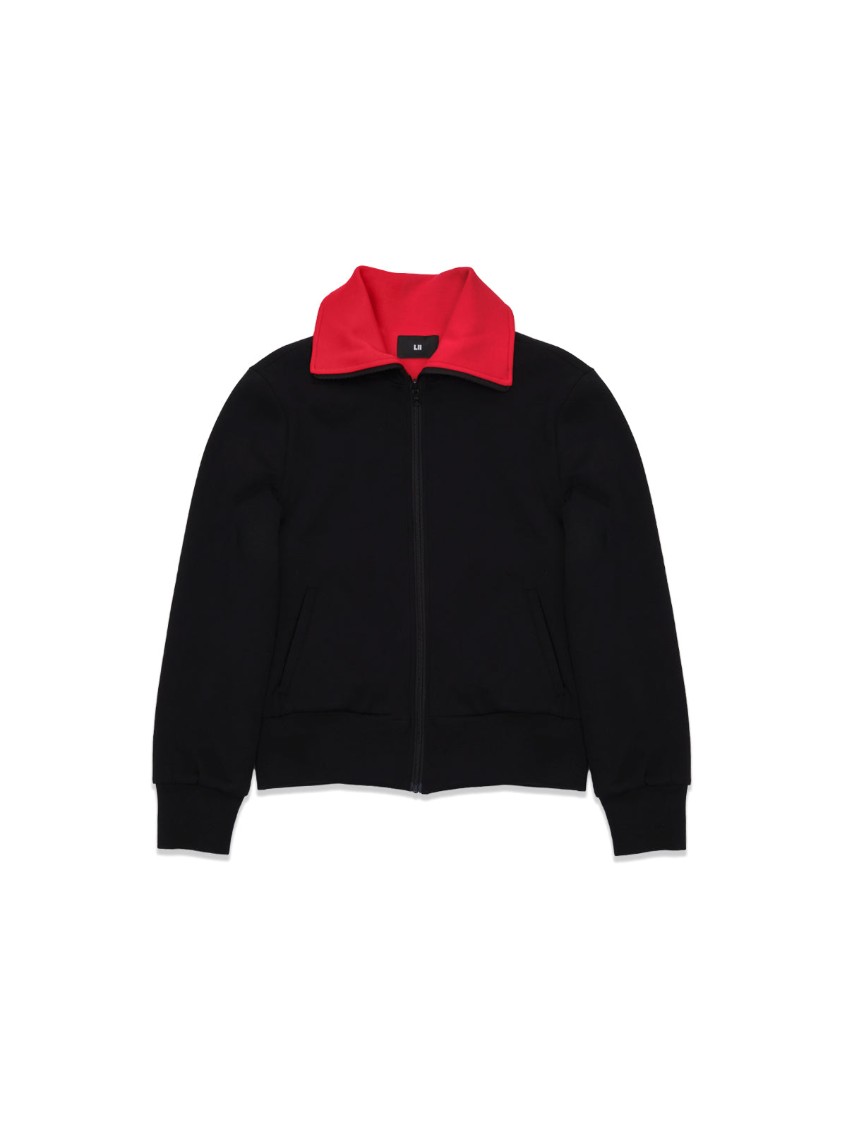 reversible high-neck zip jersey jacket FW26UO102- BKRD LII 