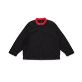 oversized contrast-collar jacket FW26UO103- BKRD LII 