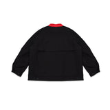 oversized contrast-collar jacket FW26UO103- BKRD LII 
