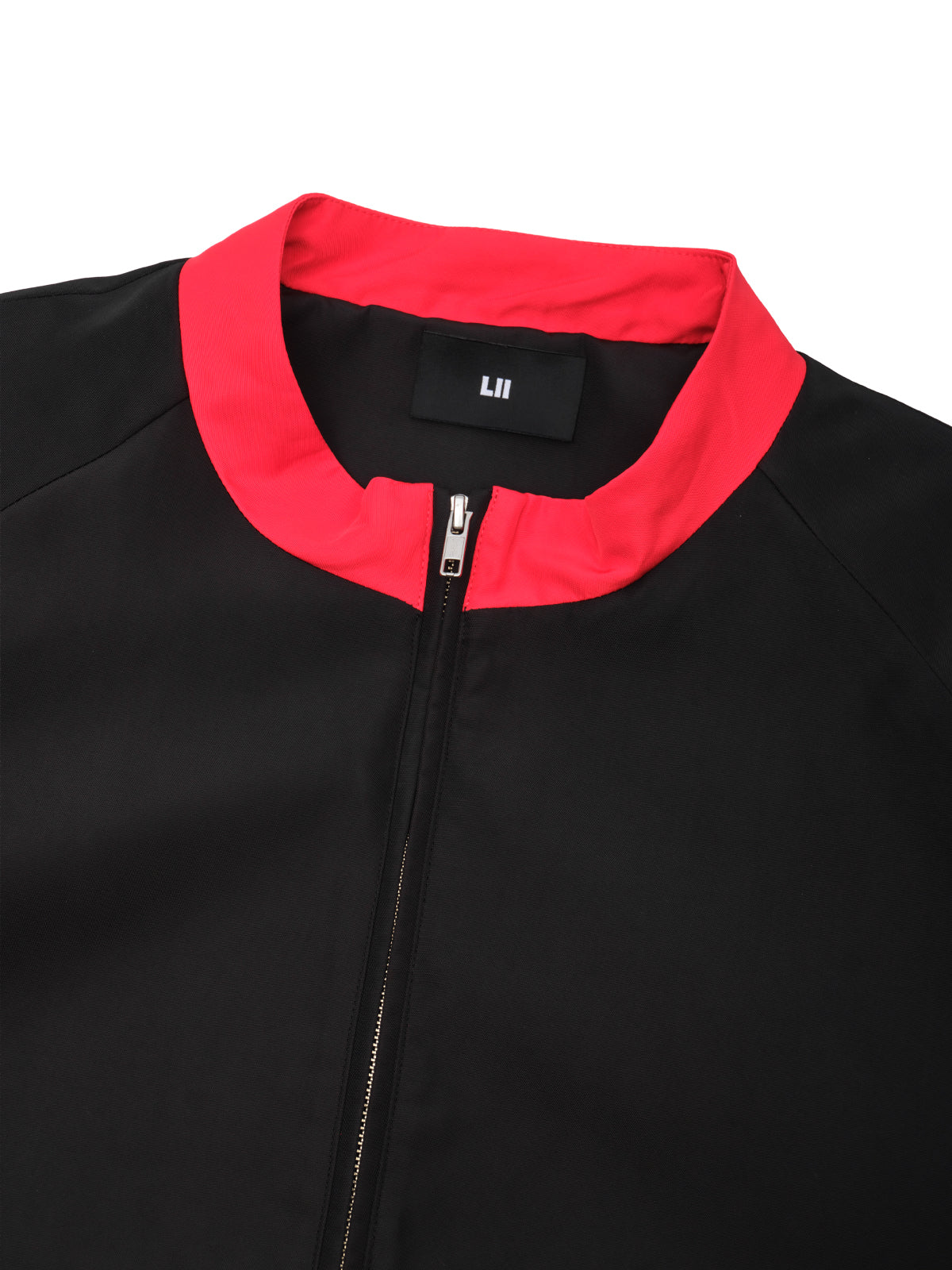 oversized contrast-collar jacket FW26UO103- BKRD LII 