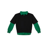 double-layered polo FW26UT401- BKGN LII 