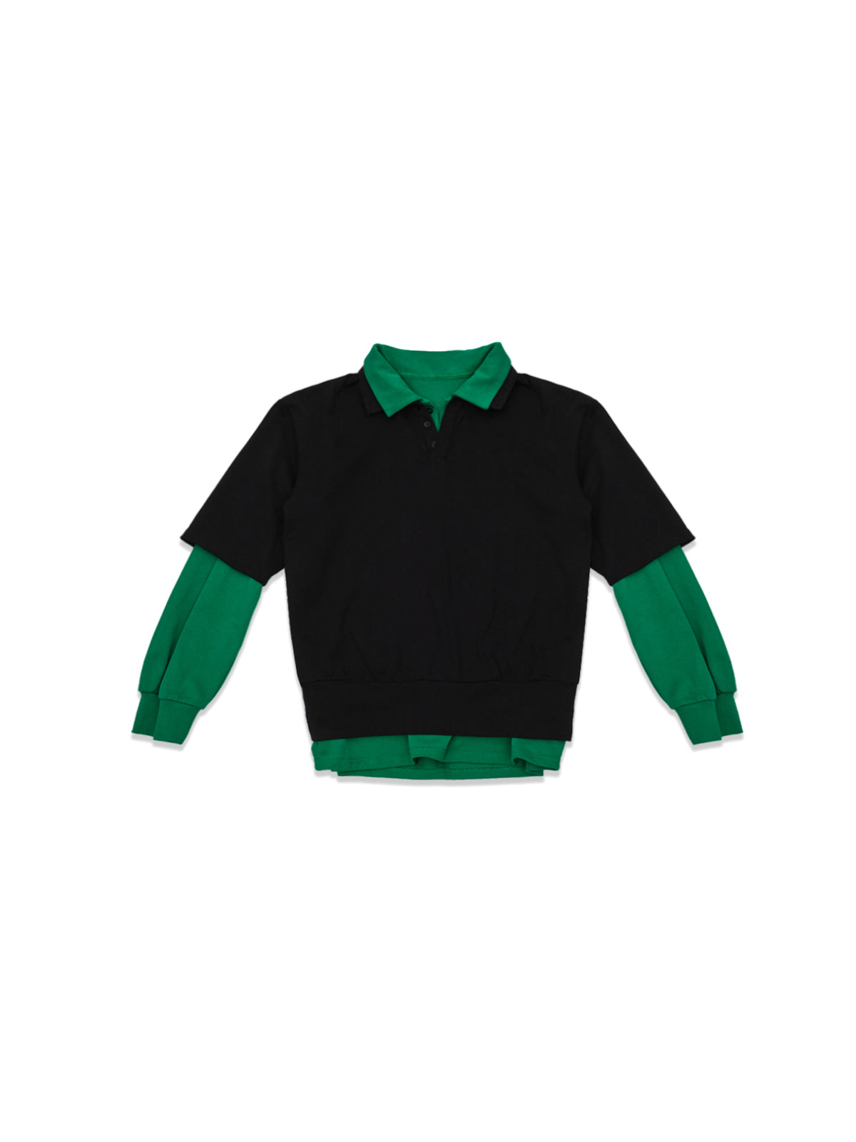 double-layered polo FW26UT401- BKGN LII 