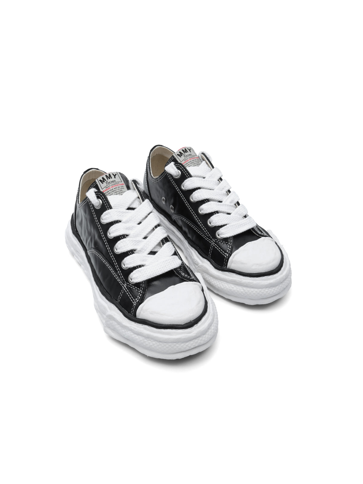 peterson23 wrinkled leather low-top sneakers A17FW728- BK MAISON MIHARA YASUHIRO 