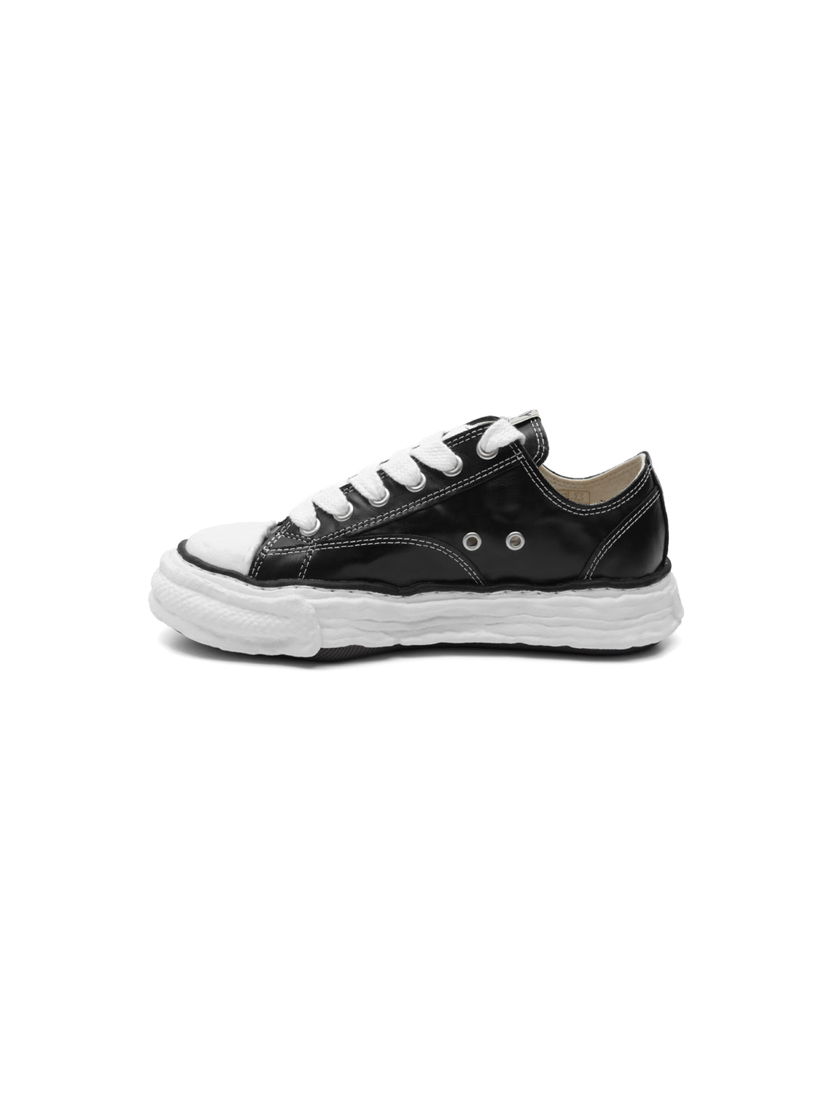 peterson23 wrinkled leather low-top sneakers A17FW728- BK MAISON MIHARA YASUHIRO 
