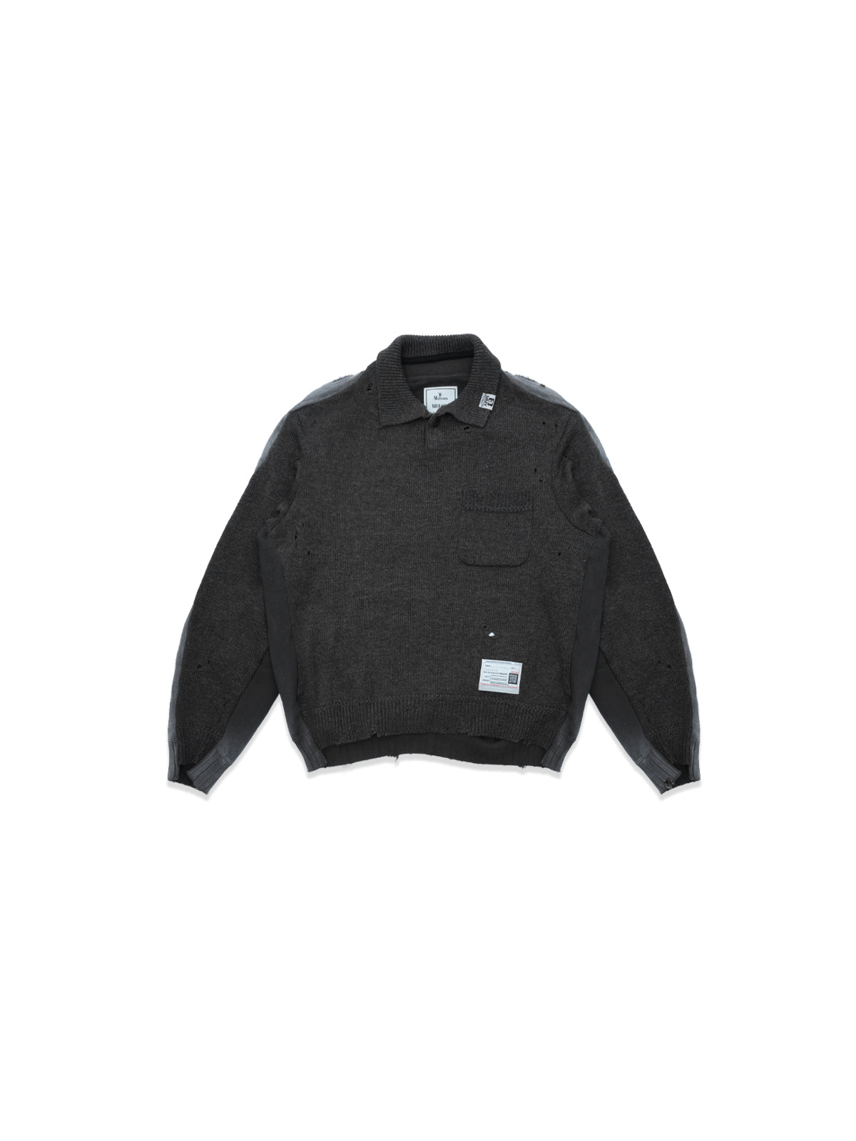 sweat pullover combined knit pullover A17SW532- BRW MAISON MIHARA YASUHIRO 