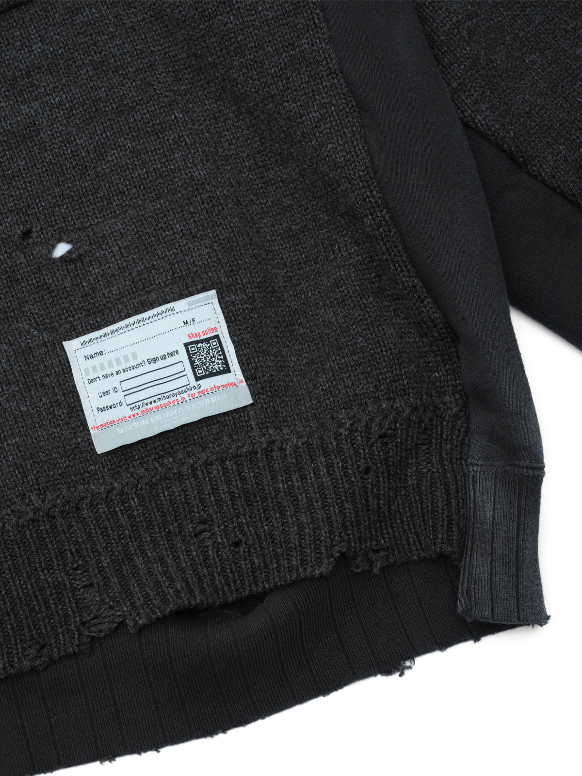 sweat pullover combined knit pullover A17SW532- BRW MAISON MIHARA YASUHIRO 