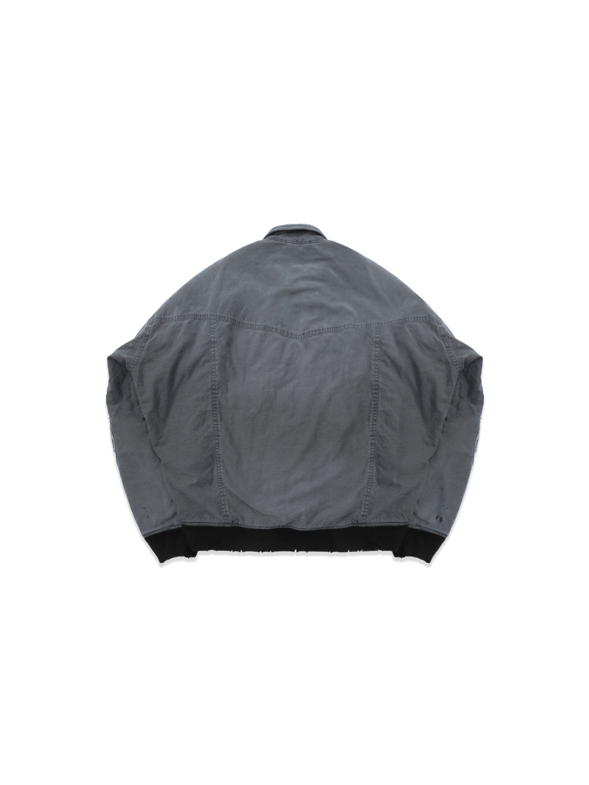 damaged black satin blouson J17BL171- BK MAISON MIHARA YASUHIRO 
