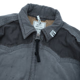 damaged black satin blouson J17BL171- BK MAISON MIHARA YASUHIRO 