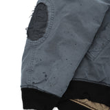 damaged black satin blouson J17BL171- BK MAISON MIHARA YASUHIRO 