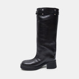 izolda black zipper tall boots E8-4234- BK MIISTA 