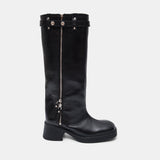 izolda black zipper tall boots E8-4234- BK MIISTA 