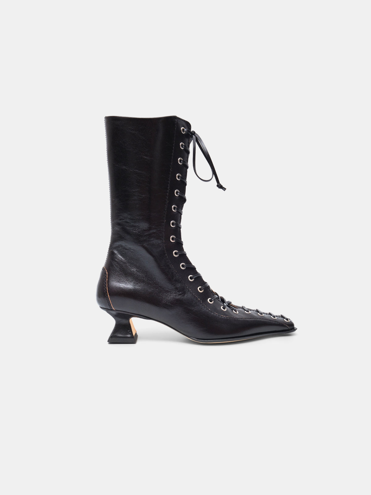 emile black lace ankle boots MI-5545- BK MIISTA 
