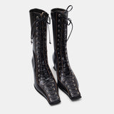 emile black lace ankle boots MI-5545- BK MIISTA 