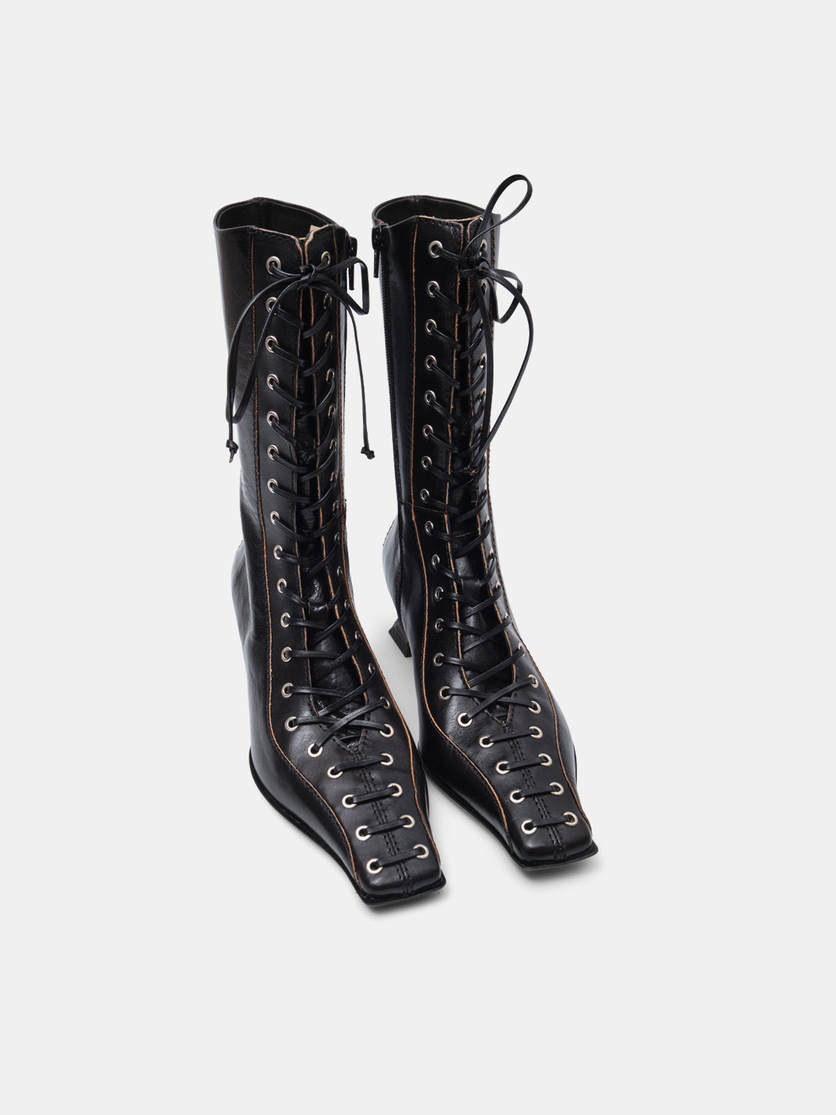 emile black lace ankle boots MI-5545- BK MIISTA 
