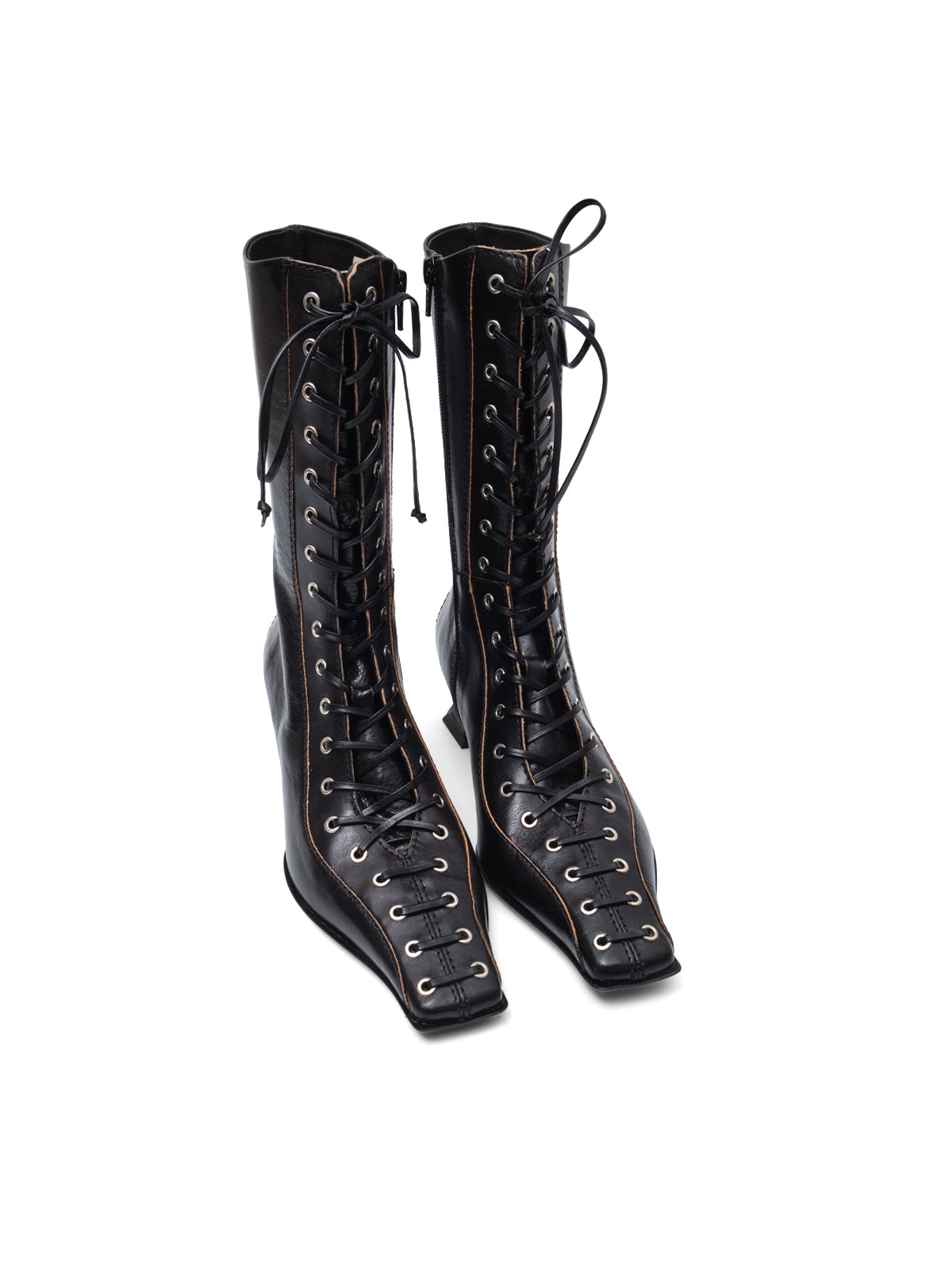 emile black lace ankle boots MI-5545- BK MIISTA 