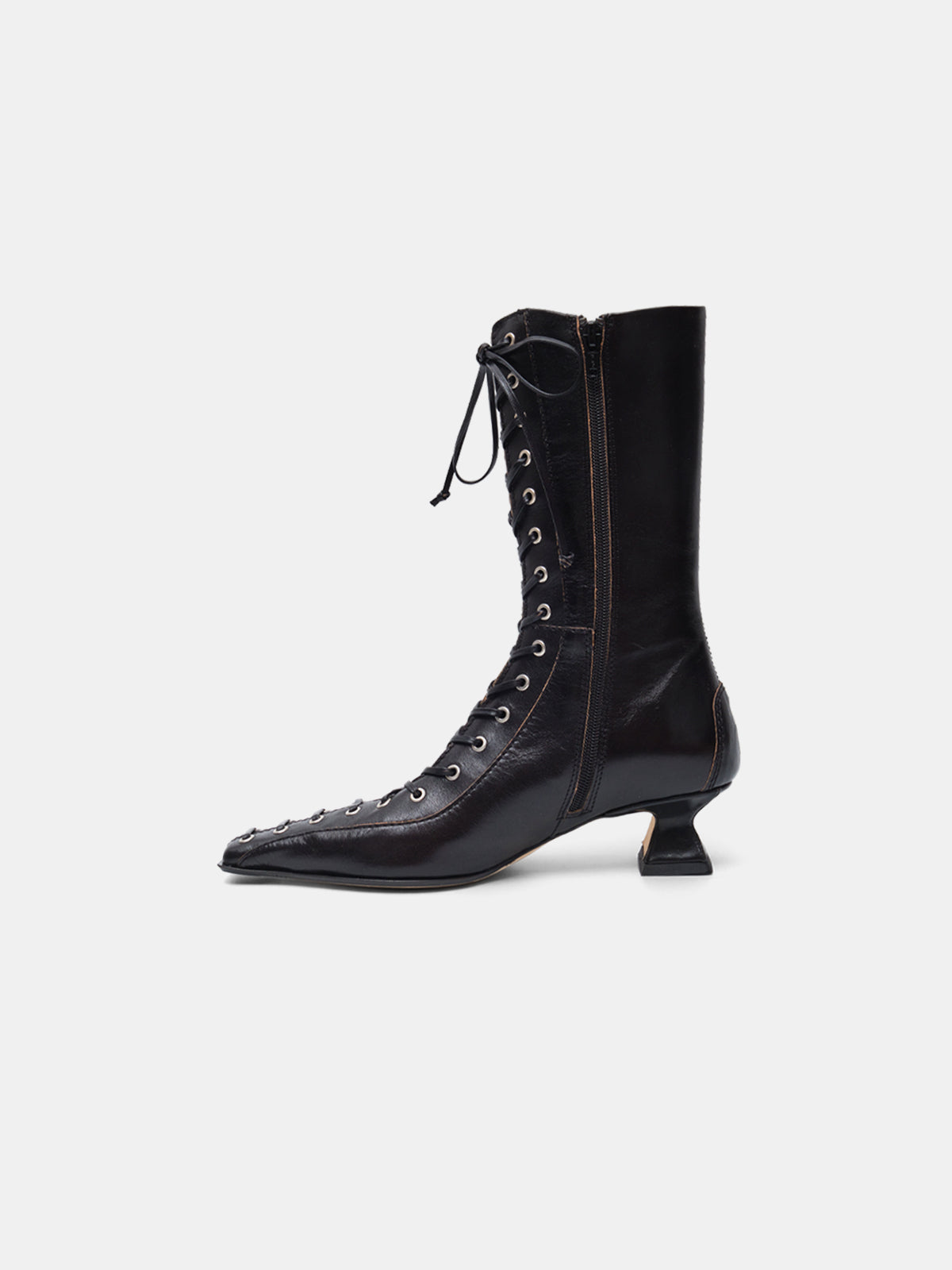 emile black lace ankle boots MI-5545- BK MIISTA 