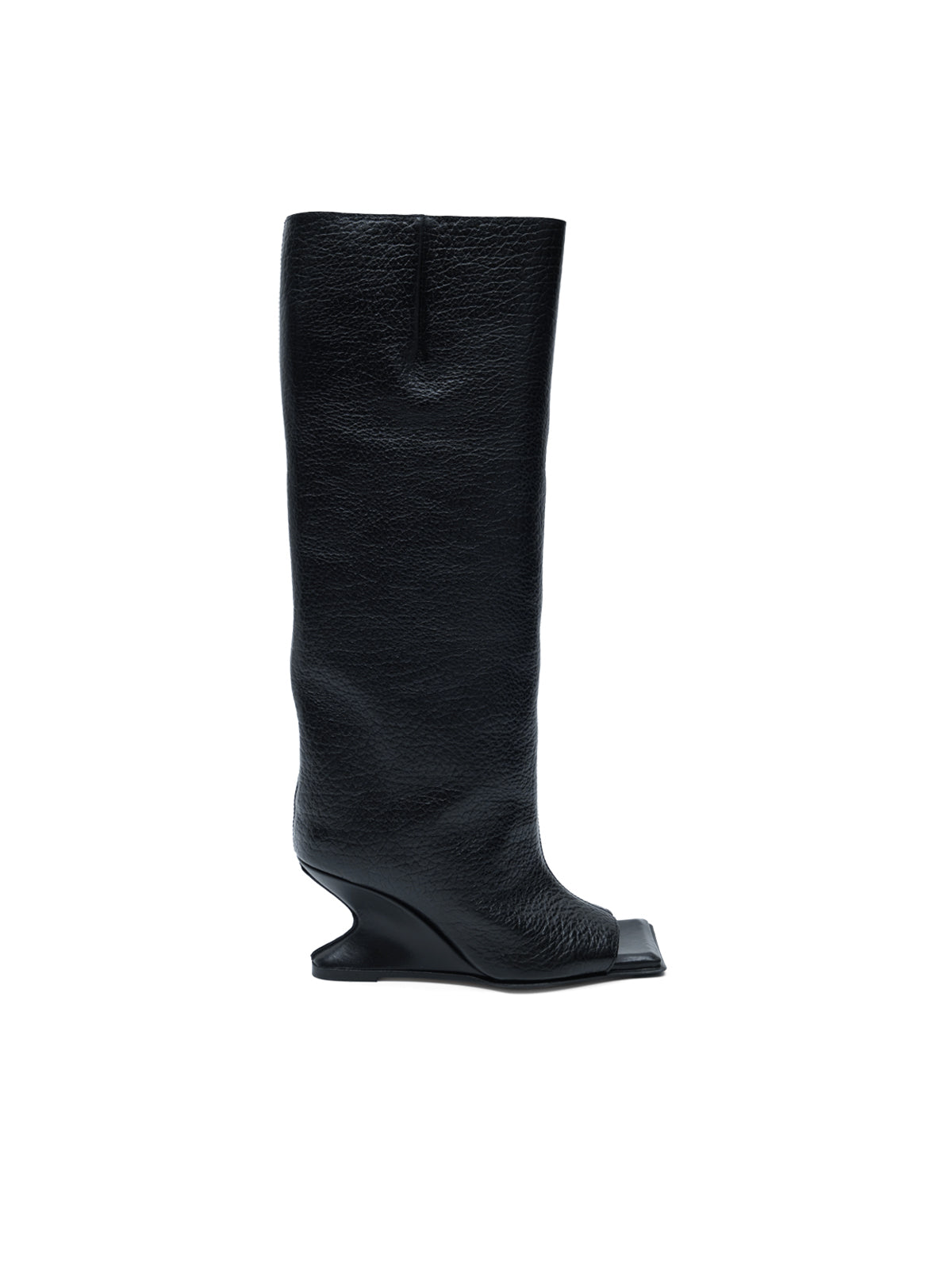 salima black peep toe tall boots MI-5700- BK MIISTA 