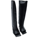 salima black peep toe tall boots MI-5700- BK MIISTA 