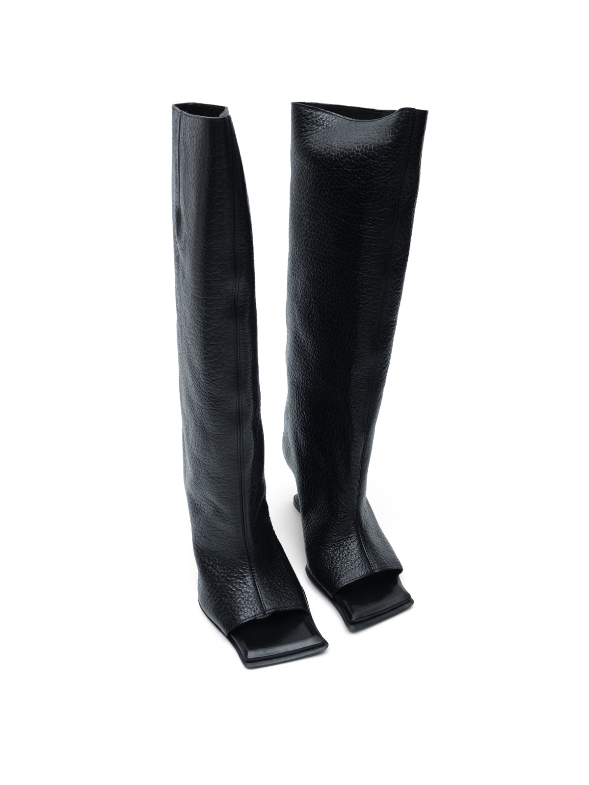 salima black peep toe tall boots MI-5700- BK MIISTA 